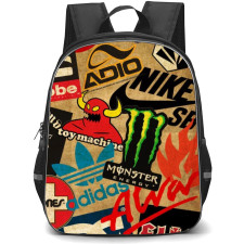 Skating Case Backpack StudentPack - Brand Logos Collage