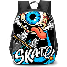 Skating Case Backpack StudentPack - Eyeball Skateboarding Illustration