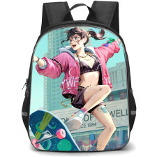Skating Case Backpack StudentPack - Girl Skateboarding Anime Art Style