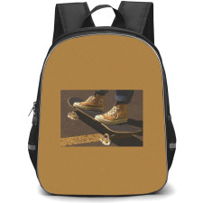 Skating Primitive Case Backpack StudentPack - Primitive Skateboarding Illustration Yellow Background