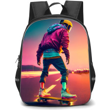Skating Case Backpack StudentPack - Skateboarding On Road Pop Art