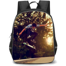 Skating Case Backpack StudentPack - Skateboarding Trees Background