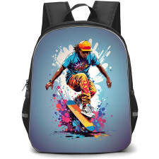 Skating Case Backpack StudentPack - Skateboarding Watercolor Background