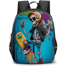 Skating Case Backpack StudentPack - Skeleton Skating Pop Art