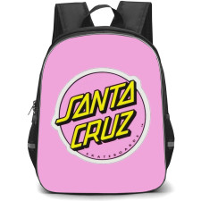 Skating Santa Cruz Case Backpack StudentPack - Santa Cruz Pink Logo Pink Background