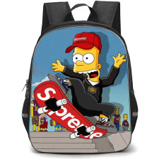 Skating Supreme Case Backpack StudentPack - Supreme Simpson Skateboarding Illustration