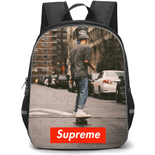 Skating Supreme Case Backpack StudentPack - Supreme Skateboarding Illustration City Background