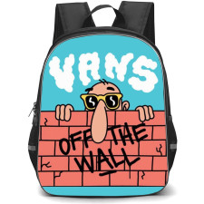 Skating Vans Case Backpack StudentPack - Vans Off The Wall Cartoon Art