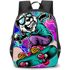 Skating Case Backpack StudentPack - Wolf Skateboarding Pop Art