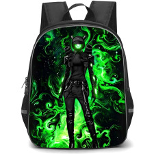 Skibidi Toilet Camera Woman Backpack StudentPack - Camera Woman Standing On Green Neon Effect Background