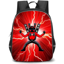 Skibidi Toilet Titan Speakerman Backpack StudentPack - Titan Speakerman Illustration Art Red Thunder Background