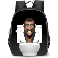 Skibidi Toilet Backpack StudentPack - Skibidi Toilet Smiling Cartoon Art On Dark Background