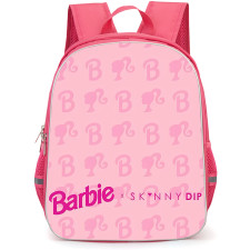 SkinnyDip Barbie Backpack School Bag StudentPack - Barbie x Skinnydip Barbie Monogram Pattern Pink Minimal Poster