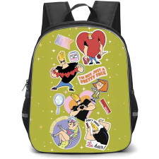 SkinnyDip Cartoon Network Backpack School Bag StudentPack - Cartoon Network x SkinnyDip Johnny Bravo Pretty Face Retro Cartoon Collage Poster