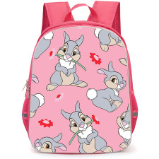 SkinnyDip Disney Backpack School Bag StudentPack - Disney x Skinnydip Bambi Thumper Pink Floral Cute Cartoon Pattern Art Poster