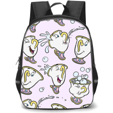 SkinnyDip Disney Backpack School Bag StudentPack - Disney x Skinnydip Chip Teacup Pastel Bubble Tea Party Pattern Poster