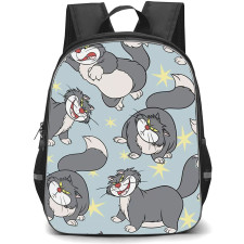 SkinnyDip Disney Backpack School Bag StudentPack - Disney x Skinnydip Lucifer Cat Cinderella Blue Cute Cartoon Poster
