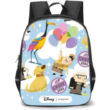 SkinnyDip Disney Pixar Backpack School Bag StudentPack - Disney Pixar x Skinnydip Up Carl Russell Dug Kevin Grape Soda Pattern Poster
