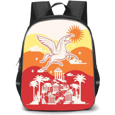 SkinnyDip Hercules Backpack School Bag StudentPack - Hercules x Skinnydip Pegasus Sunset Greek City Retro Poster
