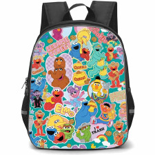 SkinnyDip Sesame Street Backpack School Bag StudentPack - Sesame Street x Skinnydip Friends Cookie Monster Elmo Retro Collage Poster