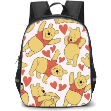 SkinnyDip Winnie The Pooh Backpack School Bag StudentPack - Winnie The Pooh x Skinnydip Red Hearts Cute Love Pattern Art Poster