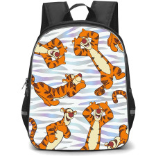 SkinnyDip Winnie The Pooh Backpack School Bag StudentPack - Winnie The Pooh x Skinnydip Tigger Zebra Stripe Cute Pattern Art Poster