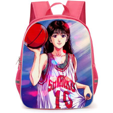 Slam Dunk Haruko Akagi Backpack StudentPack - Slam Dunk Haruko Akagi Holding Ball Anime Art Poster