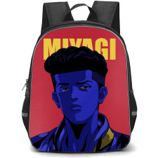 Slam Dunk Miyagi Ryota Backpack StudentPack - Slam Dunk Miyagi Ryota Blue Avatar On Red Background