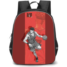Slam Dunk Miyagi Ryota Backpack StudentPack - Slam Dunk Miyagi Ryota Dribbling Grayscale Art On Red Background