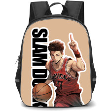 Slam Dunk Miyagi Ryota Backpack StudentPack - Slam Dunk Miyagi Ryota Shohoku 7 Sticker Art On Brown Background