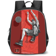 Slam Dunk Sakuragi Hanamichi Backpack StudentPack - Slam Dunk Sakuragi Standing Tying To Pull Down The Ball Poster