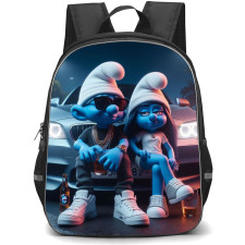 The Smurfs Backpack StudentPack - Brainy & Smurfette Chilling in their Car