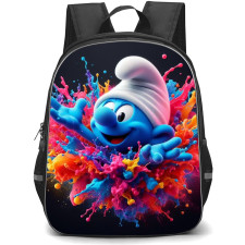 The Smurfs Backpack StudentPack - Smurf Colorful Watercolor Art