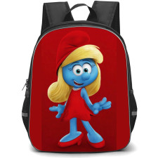 The Smurfs Smurfette Backpack StudentPack - Smurfette Red Dress in Red Background