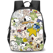 Snoopy School Backpack StudentPack - Characters Character Collage In Beige Background
