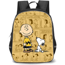 Snoopy School Backpack StudentPack - Charlie And Snoopy In Comic Background