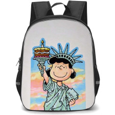 Snoopy School Backpack StudentPack - Lucy In A Statue Liberty Cartoon Art
