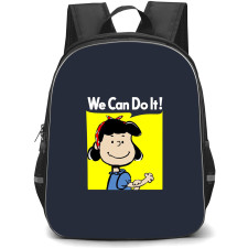 Snoopy Lucy School Backpack StudentPack - Lucy We Can Do It Poster In Navy Background