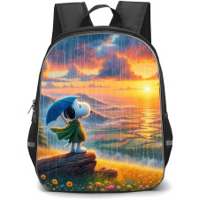 Snoopy School Backpack StudentPack - Mountain Raining Sunset Scenery