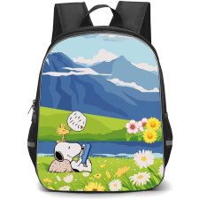 Snoopy School Backpack StudentPack - Snoopy And Woodstock Reading A Book