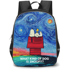 Snoopy School Backpack StudentPack - Woodstock And Snoopy Laying Down In Starry Night Background