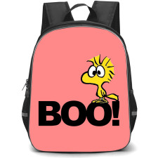 Snoopy Woodstock School Backpack StudentPack - Woodstock Boo Sticker On Red Background