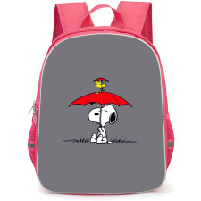 Snoopy School Backpack StudentPack - Woodstock And Snoopy With Red Umbrella