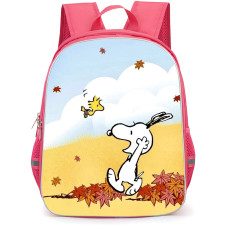 Snoopy School Backpack StudentPack - Woodstock And Snoopy Running In Leaves