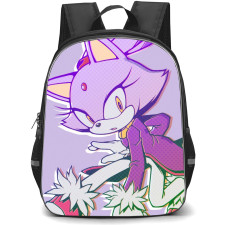 Sonic The Hedgehog Blaze The Cat School Backpack StudentPack - Blaze The Cat Side Portait Purple Background