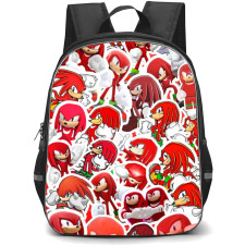 Sonic The Hedgehog Knuckles The Echidna School Backpack StudentPack - Knuckles The Echidna Sticker Art Collage
