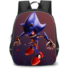 Sonic The Hedgehog Metal Sonic School Backpack StudentPack - Metal Sonic Character Art Blood Background