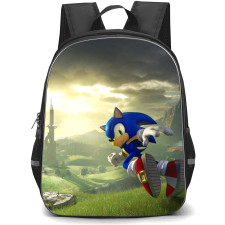 Sonic The Hedgehog School Backpack StudentPack - Sonic The Hedgehog Running Illustration Tower Background