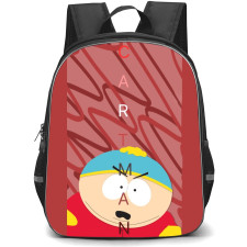 South Park Eric Cartman School Backpack StudentPack - Eric Cartman Portrait Red Lines Background