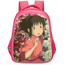 Spirited Away Chihiro Backpack StudentPack - Chihiro Portrait On Floral Background